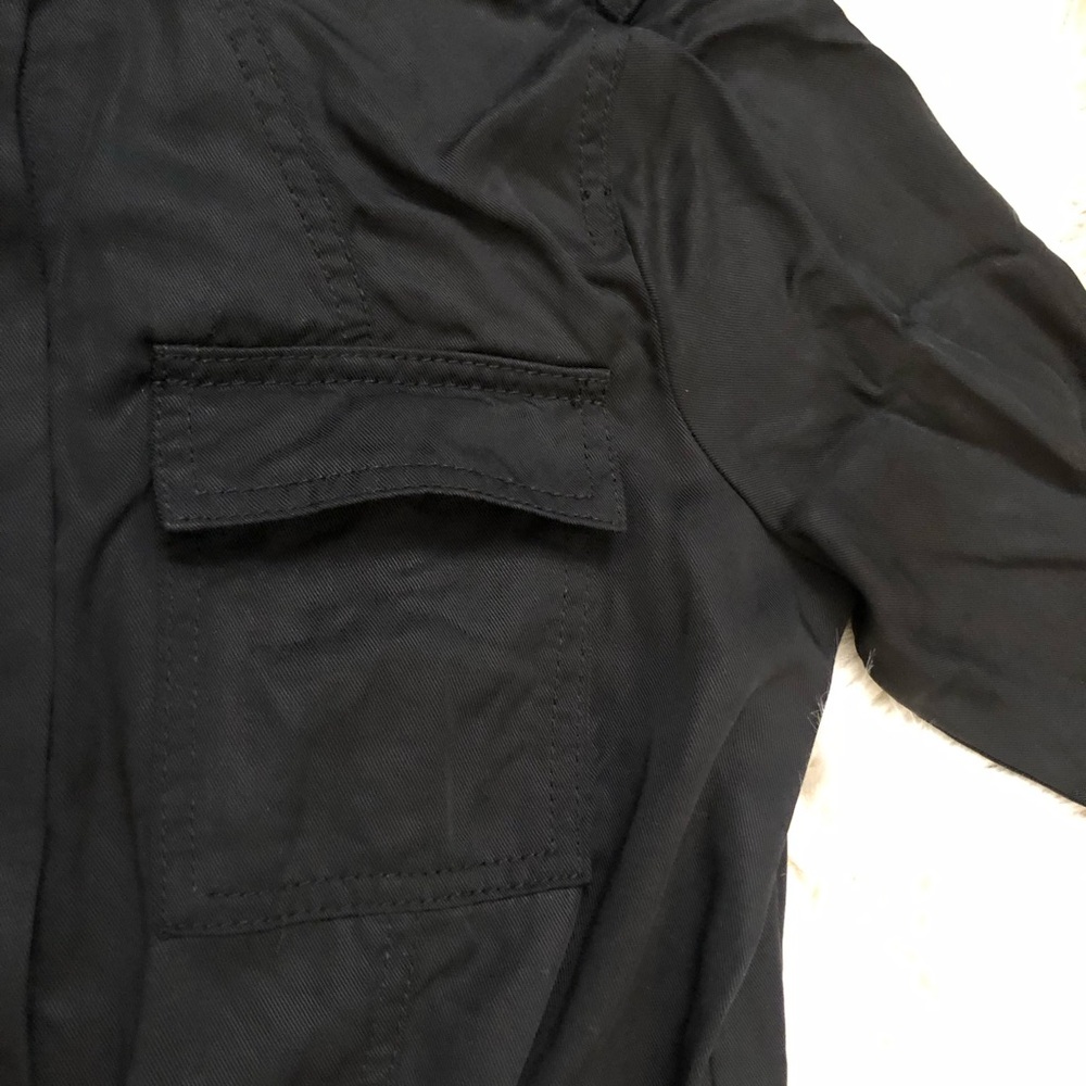 Banana Republic Tencel Black Tapered Leg Long Sleeves Utility Flight Jumpsuit 4 - Picture 5 of 16